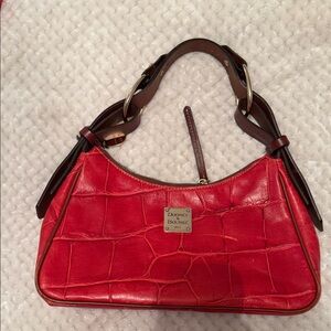Dooney & Bourke Red Croc-Embossed Shoulder Bag